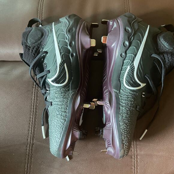 Nike Black Grey Nike Alpha Huarache NXT Metal Baseball Cleats, Sz 7.5 -- NWOB - Picture 4 of 12